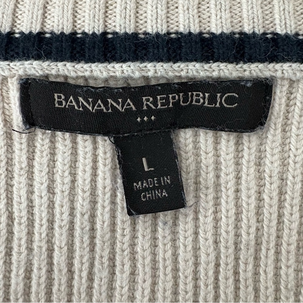 Banana Republic Factory Rib Knit Sweater Men’s L Mock Neck Button Pullover - Picture 8 of 10